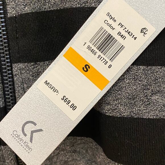 Calvin Klein Performance Cotton Metallic Striped Sweater Hoodie Size S - Picture 4 of 7